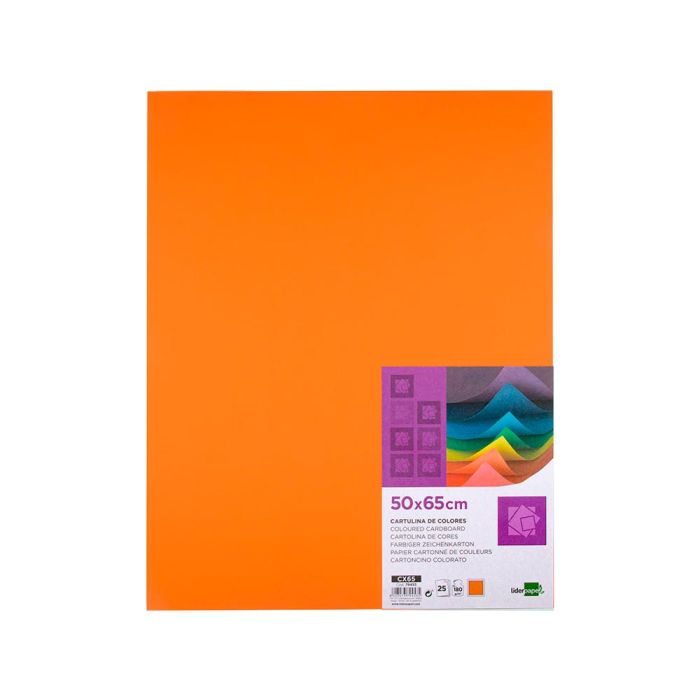 Cartulina Liderpapel 50x65 cm 180 gr-M2 Naranja Paquete De 25 Hojas 1