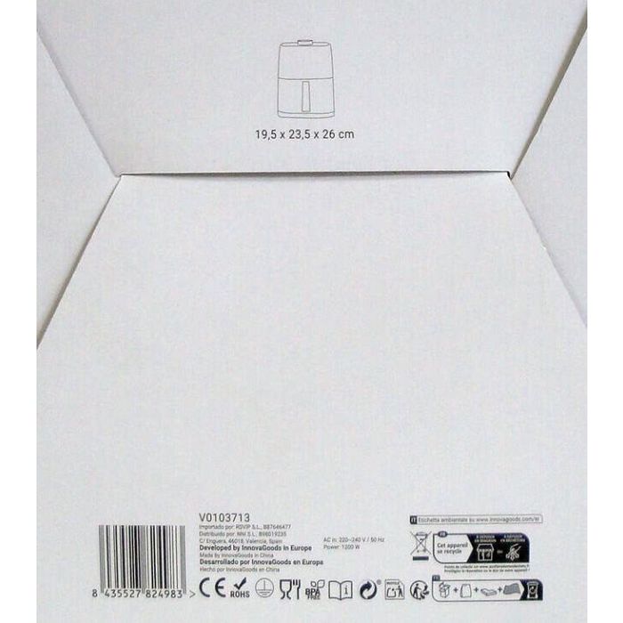 Freidora de Aire Innovagoods Fryinn Lite 2000, Negra - Inde 21 Freidora de Aire Innovagoods Fryinn Lite 2000, Negra - Inde 21