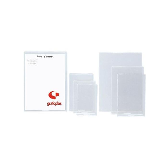 Grafoplás Funda Portacarnets PVC Naranja 200 micras con Rebaje para NIF/DNI Transparente (25 Unidades) (25 Unidades)