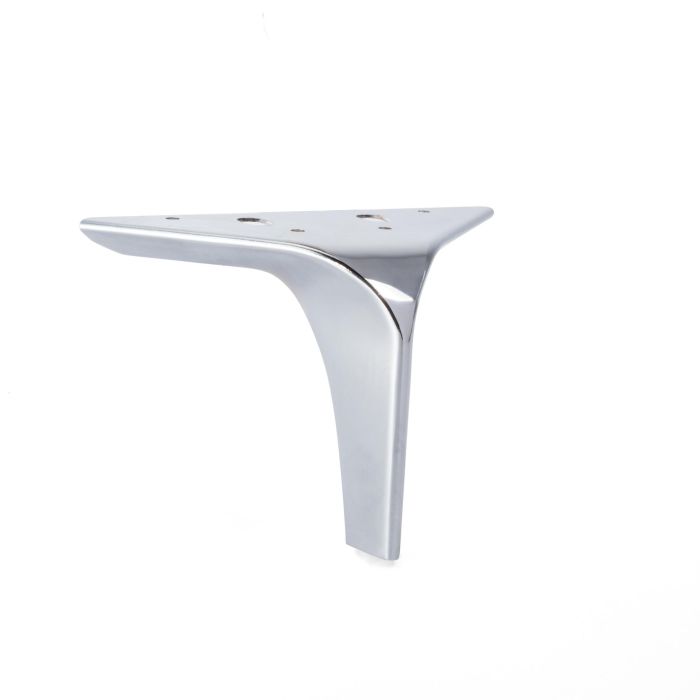 Q&Q Pata Metálica Modelo Clark 120mm Acabado Cromo y Negro Mate para Sofás y Muebles