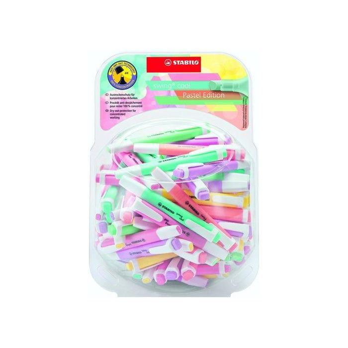 Marcador Fluor Stabilo Swing Cool Pastel 275 Bombonera De 100