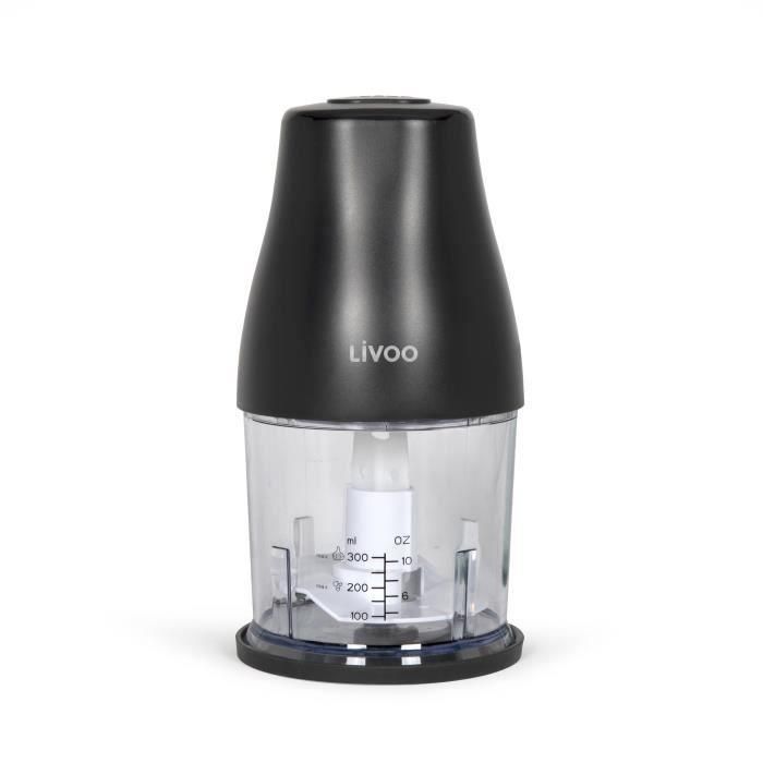 Picadora - LIVOO - 300 ml - 400 W - 1 velocidad y función turbo - 2 cuchillas de acero inoxidable - Negro Picadora - LIVOO - 300 ml - 400 W - 1 velocidad y función turbo - 2 cuchillas de acero inoxidable - Negro