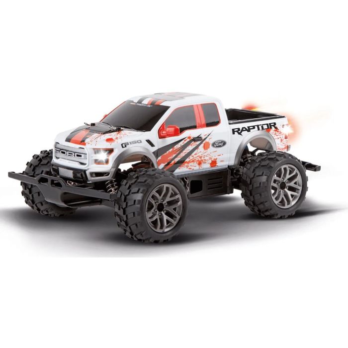 Carrera -PX- Ford F-150 Raptor Off-Road RC 2,4GHz - Coche Teledirigido Escala 1:18, Negro, Rojo, Blanco 2