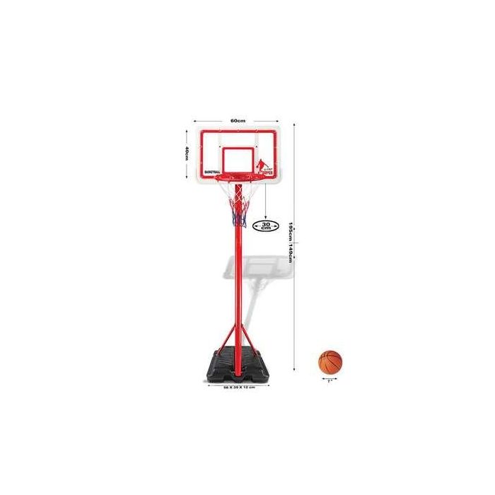 Ociotrends Canasta Baloncesto Pie Regulable Tablero 60x40 Altura 149-195 cm Ociotrends Canasta Baloncesto Pie Regulable Tablero 60x40 Altura 149-195 cm