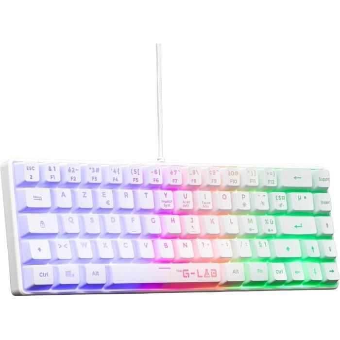 Teclado para juegos - THE G-LAB - KEYZ-HYDROGEN-W/FR - 60% membrana blanca Teclado para juegos - THE G-LAB - KEYZ-HYDROGEN-W/FR - 60% membrana blanca