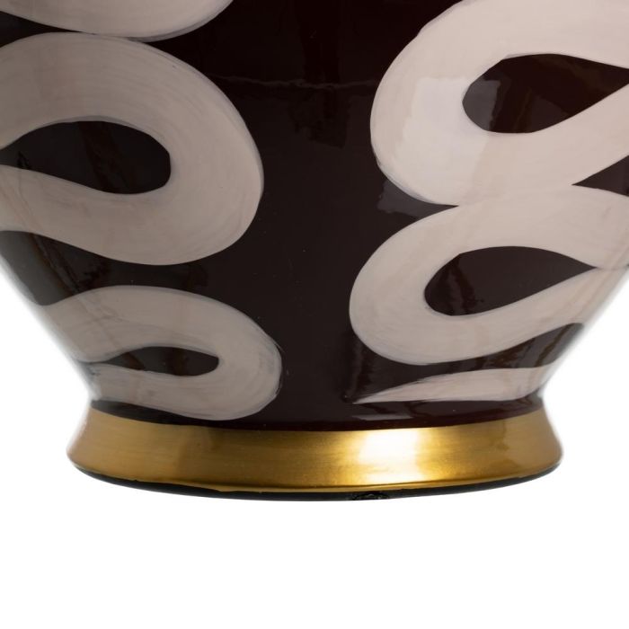 Jarrón Blanco-Marrón Porcelana 20 X 20 X 21 cm