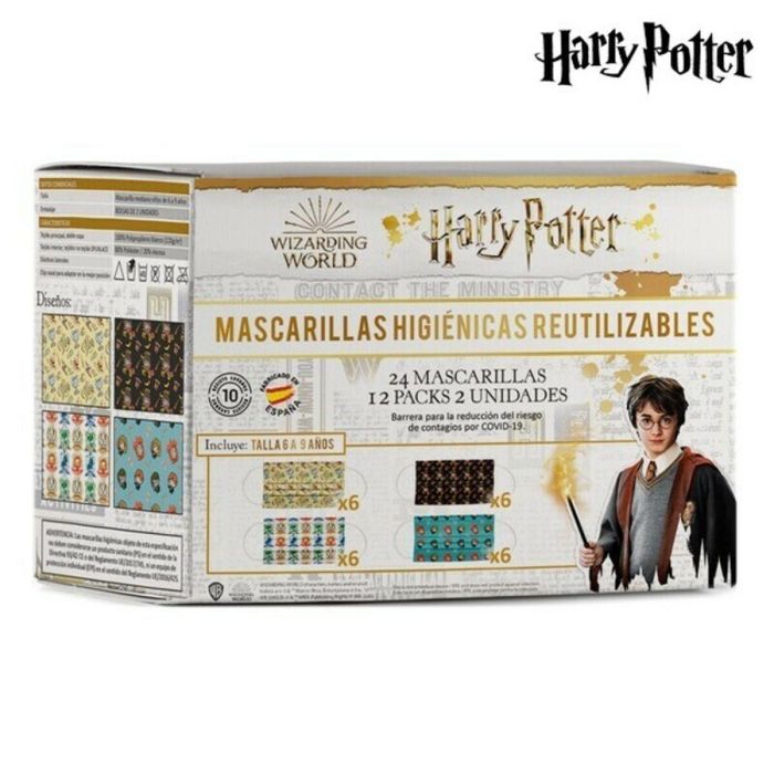 Display mascarillas harry potter 24 uds. 6/9 años 15x6,5 cm