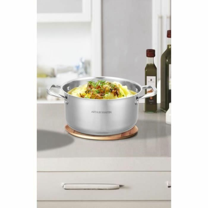 Arthur Martin AM1022 Olla de Acero Inoxidable 36 cm con Tapa de Cristal y Asas Remachadas, Apta para Todo Tipo de Fuegos e Inducción 1 Arthur Martin AM1022 Olla de Acero Inoxidable 36 cm con Tapa de Cristal y Asas Remachadas, Apta para Todo Tipo de Fuegos e Inducción 1