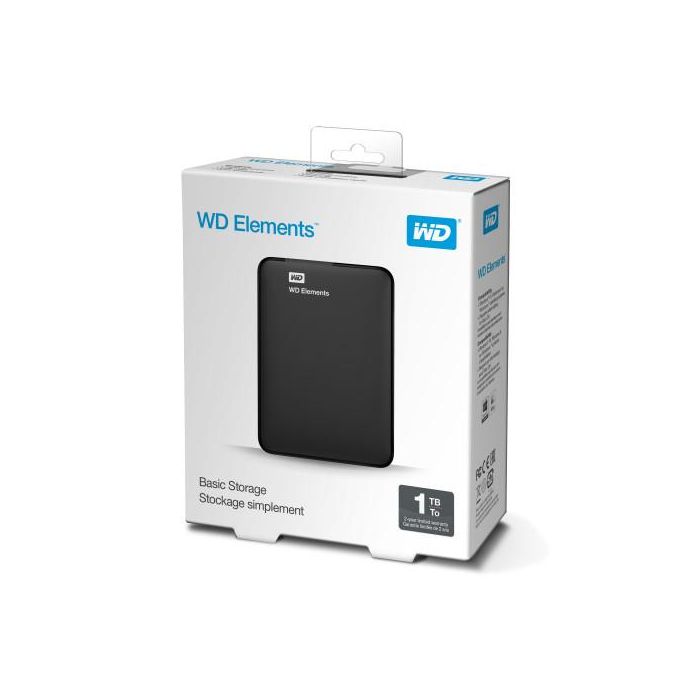 Disco Duro Externo Western Digital WD Elements Portable WDBUZG0010BBK-WESN 1 TB 2,5" USB 3.0 Magnética 1 TB HDD 1 TB SSD 6