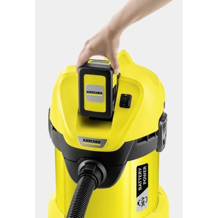KARCHER Aspiradora inalámbrica multifuncional WD 3 - Con batería extraíble 36 V / 2.5 Ah 1 KARCHER Aspiradora inalámbrica multifuncional WD 3 - Con batería extraíble 36 V / 2.5 Ah 1
