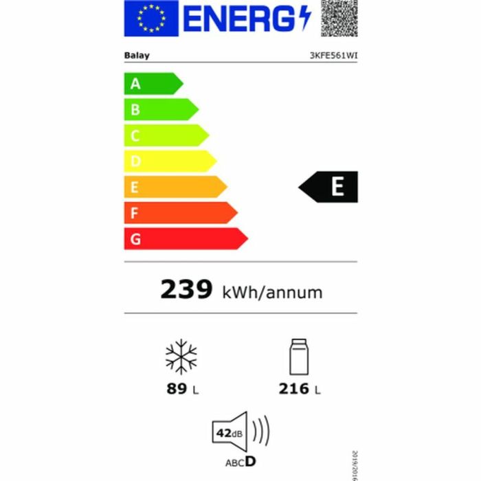 Frigorífico combinado Balay 3KFE561WI Blanco (186 x 60 cm) 1