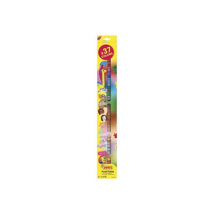 Jovi Plastilina Barra 15 gr Estuche 37 Unidades Colores Surtidos Base Vegetal Sin Gluten Que Nunca Se Seca