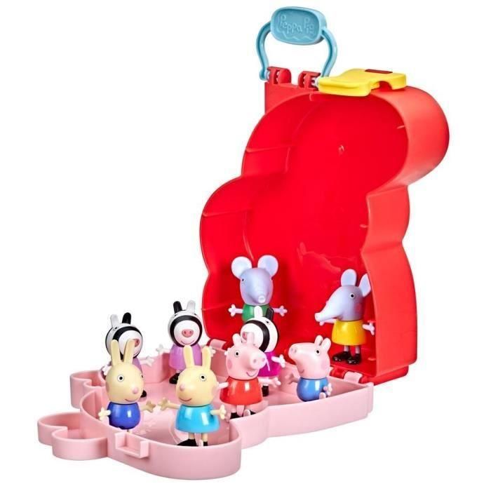 Peppa Pig Peppa's Adventures Mallette Peppa, George y sus amigos, juguete preescolar, 9 figuras con las hermanas Zebra 2