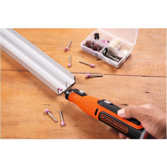 Black + Decker BCRT8I-XJ Herramienta Inalámbrica de Precisión Multifunción 8V 1.5Ah Batería Recargable 6500-28000 RPM Compatible Dremel 17 Black + Decker BCRT8I-XJ Herramienta Inalámbrica de Precisión Multifunción 8V 1.5Ah Batería Recargable 6500-28000 RPM Compatible Dremel 17