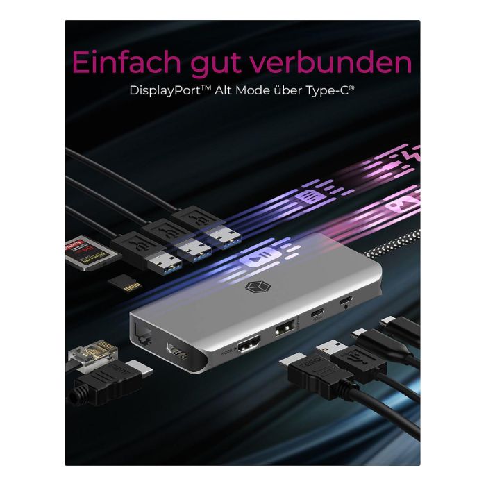 ICY BOX IB-DK4061-CPD USB-C Docking Station con Carga PD de 100W y Múltiples Puertos 3 ICY BOX IB-DK4061-CPD USB-C Docking Station con Carga PD de 100W y Múltiples Puertos 3