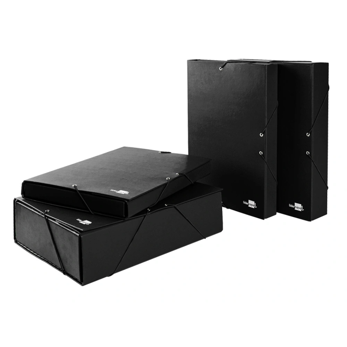 Liderpapel Carpeta proyectos folio lomo 30mm cartón forrado negra 250 x 350 mm 10