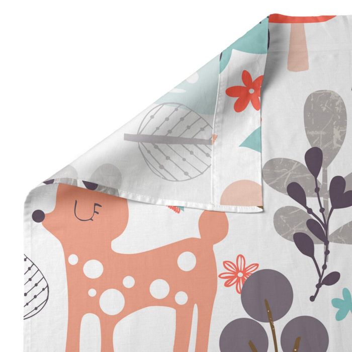 Juego de Sábanas HappyFriday Moshi Moshi Woodland Multicolor Cuna de Bebé 2 Piezas 1