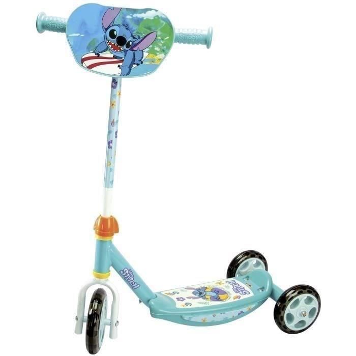 Smoby 7600750917 Patinete de 3 Ruedas Stitch Disney para Niños +3 Años con Altura Ajustable hasta 67 cm y Superficie de Agarre Seguro