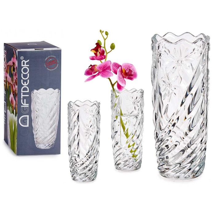 Florero Margaritas 29 cm - Giftdecor - Cristal Transparente (6 Unidades) Florero Margaritas 29 cm - Giftdecor - Cristal Transparente (6 Unidades)