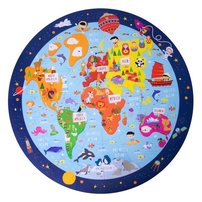 Apli Kids Puzzle Circular Mapamundi XXL 18201 48 Piezas 50cm 2