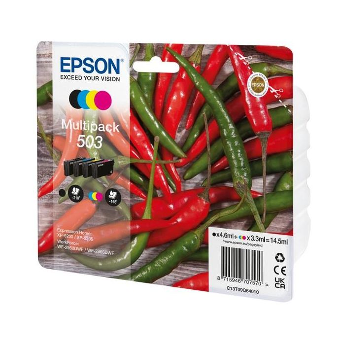 EPSON Cartucho 4 colores Multipack 503 WF-2960dwf,WF-2965dwf, XP-5205 Pimiento 1 EPSON Cartucho 4 colores Multipack 503 WF-2960dwf,WF-2965dwf, XP-5205 Pimiento 1