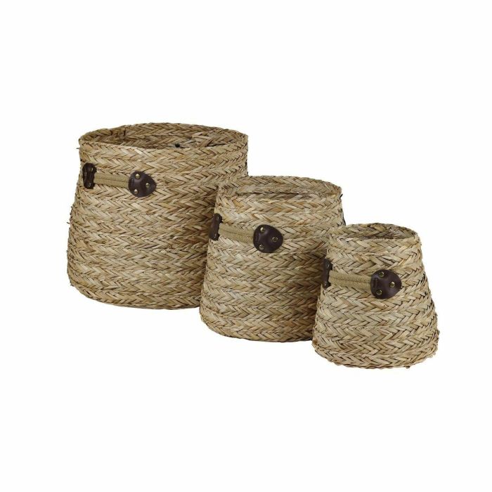 Cesta Basicos DKD Home Decor Natural 30 x 28 x 30 cm Set de 3