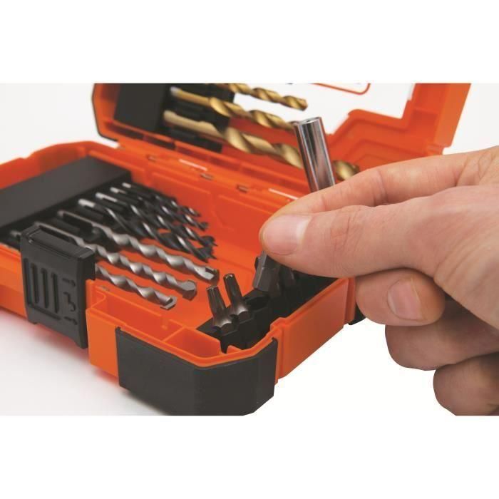 Black+Decker A7235 Kit 27 Accesorios Taladro y Atornillador: Brocas Madera, Hormigón, HSS-TiN y Puntas Destornillador 1 Black+Decker A7235 Kit 27 Accesorios Taladro y Atornillador: Brocas Madera, Hormigón, HSS-TiN y Puntas Destornillador 1