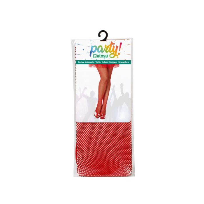 Pantys Rejilla Rojo para Disfraces Sensuales, Halloween, Carnaval y Eventos Burlesque 1