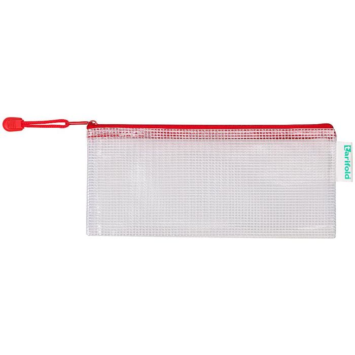 Bolsa Multiusos Tarifold Pvc 250x115 mm Apertura Superior Con Cremallera Portaboligrafo Y Correa Color Rojo 8 unidades 1