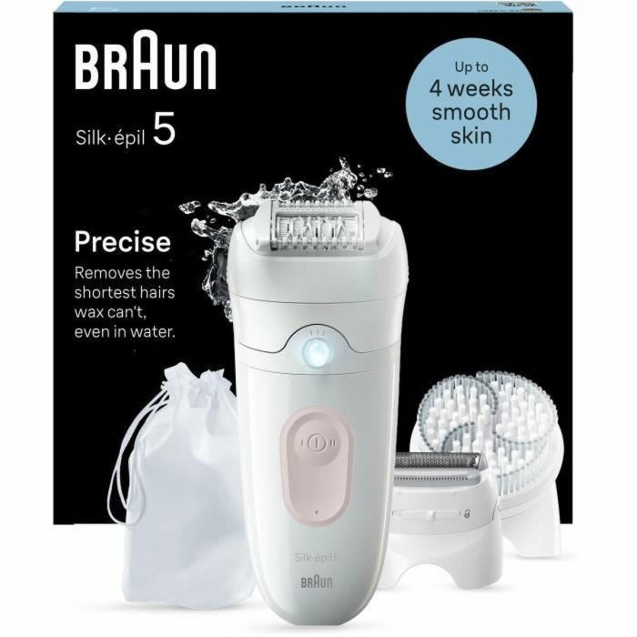 Braun Silk-épil 5 5-060 Depiladora Eléctrica para una Depilación Fácil y Piel Suave Duradera Blanco / Rosa 4
