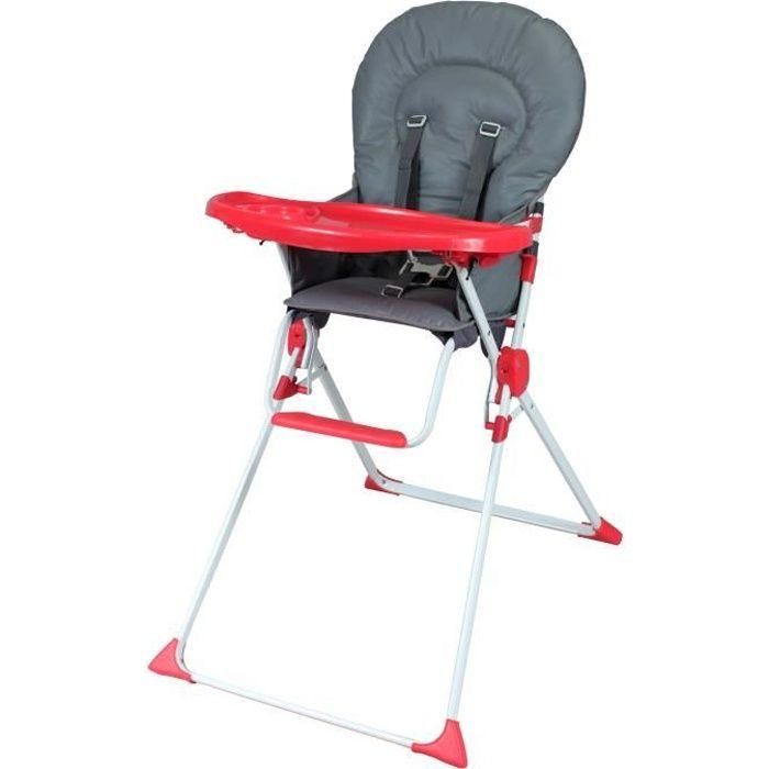 Bambisol trona fija para bebé 6-36 meses - plegable compacta, altura y bandeja ajustables, arnés 5 puntos - gris y rojo 0 Bambisol trona fija para bebé 6-36 meses - plegable compacta, altura y bandeja ajustables, arnés 5 puntos - gris y rojo 0