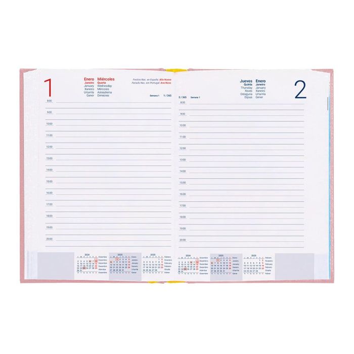 Agenda Encuadernada Liderpapel Corfu A5 2025 Dia Pagina Color Rosa Nude Papel 60 gr 10