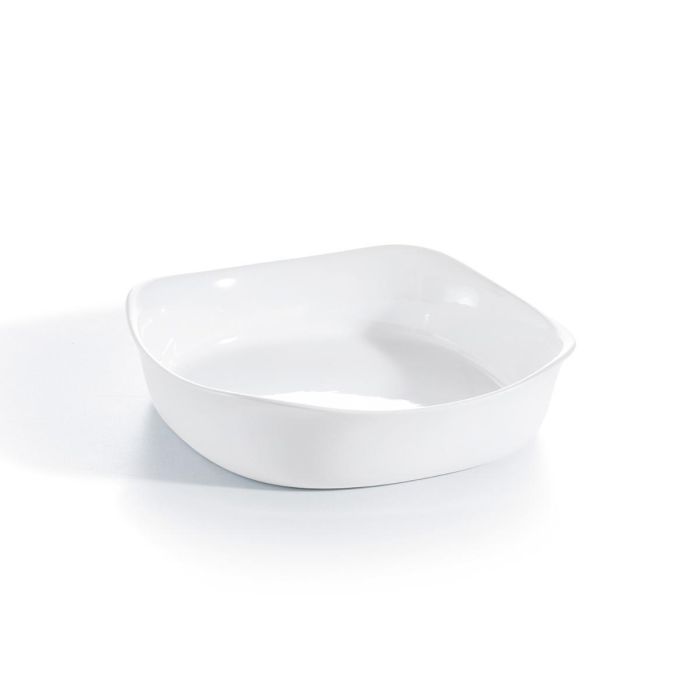 Luminarc Fuente de Horno Cuadrada Vidrio Opal Templado Smart Cuisine Blanco 20 cm Apta Microondas Horno Lavavajillas