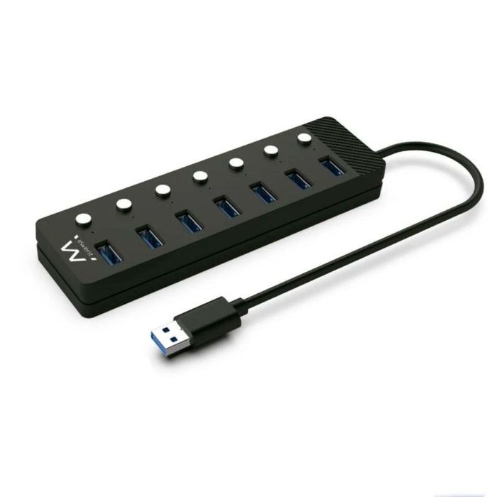 Hub USB Ewent EW1147 Negro 2