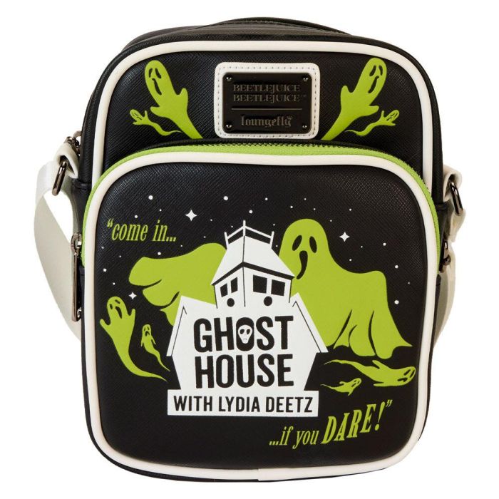Loungefly Bolso Bandolera Ghost House Beetlejuice 2 Piel Vegana Correa Ajustable 16.25x21.25x7.5cm