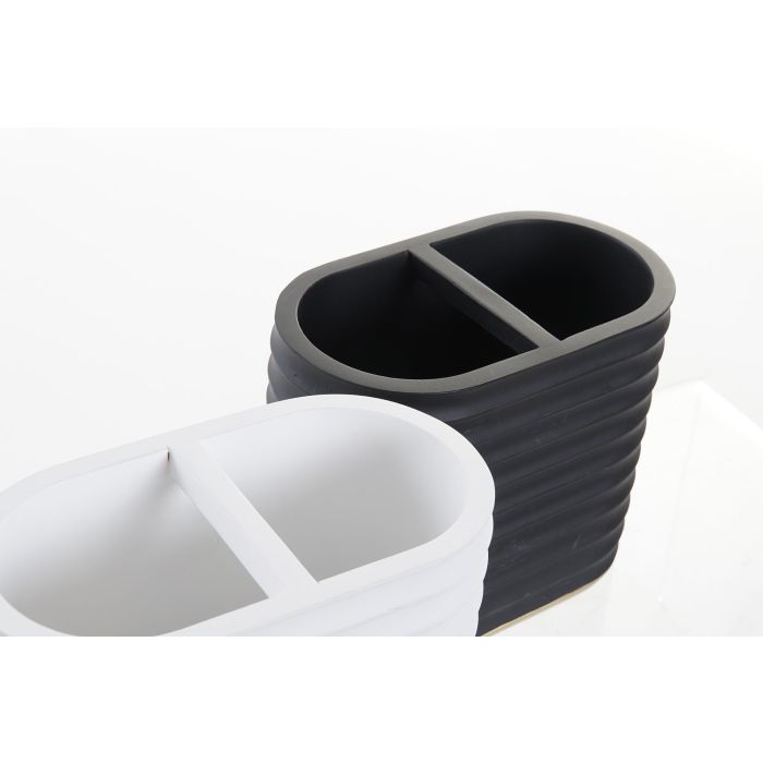 DKD Home Decor Vaso Glam de Resina, Blanco y Negro, Juego de 4 Unidades, Medidas 7.5 x 11 x 13.5 cm, Apto para Lavavajillas 2 DKD Home Decor Vaso Glam de Resina, Blanco y Negro, Juego de 4 Unidades, Medidas 7.5 x 11 x 13.5 cm, Apto para Lavavajillas 2