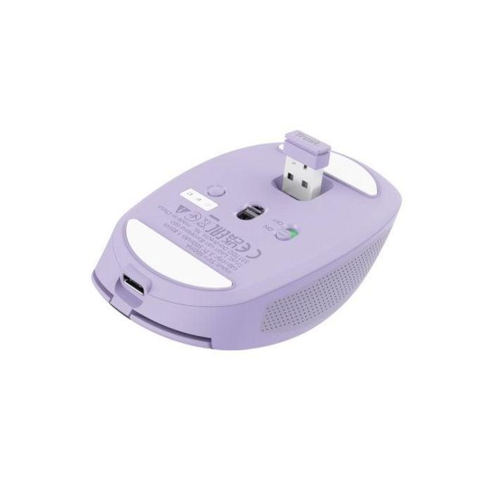 Ratón Inalámbrico por Bluetooth Trust Ozaa Compact Wireless/ Batería recargable/ Hasta 3200 DPI/ Morado 4 Ratón Inalámbrico por Bluetooth Trust Ozaa Compact Wireless/ Batería recargable/ Hasta 3200 DPI/ Morado 4