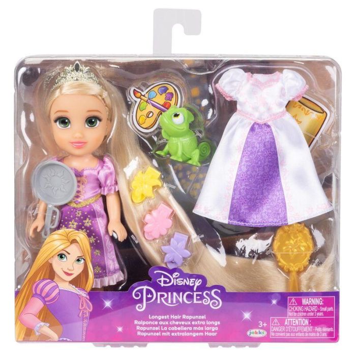JAKKS PACIFIC Muñeca Rapunzel Disney articulada de 15cm con accesorios