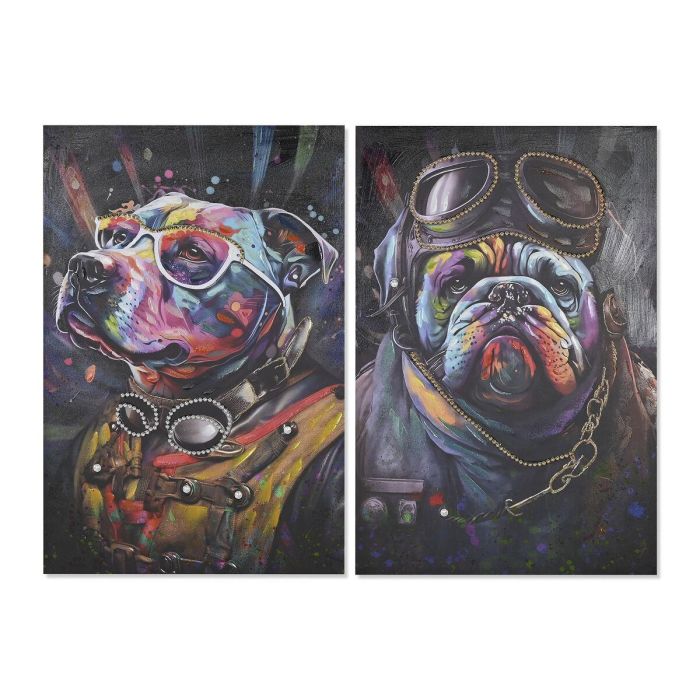 Cuadro Moderno DKD Home Decor Multicolor Negro 3 x 90 x 60 cm (2 Unidades) Cuadro Moderno DKD Home Decor Multicolor Negro 3 x 90 x 60 cm (2 Unidades)