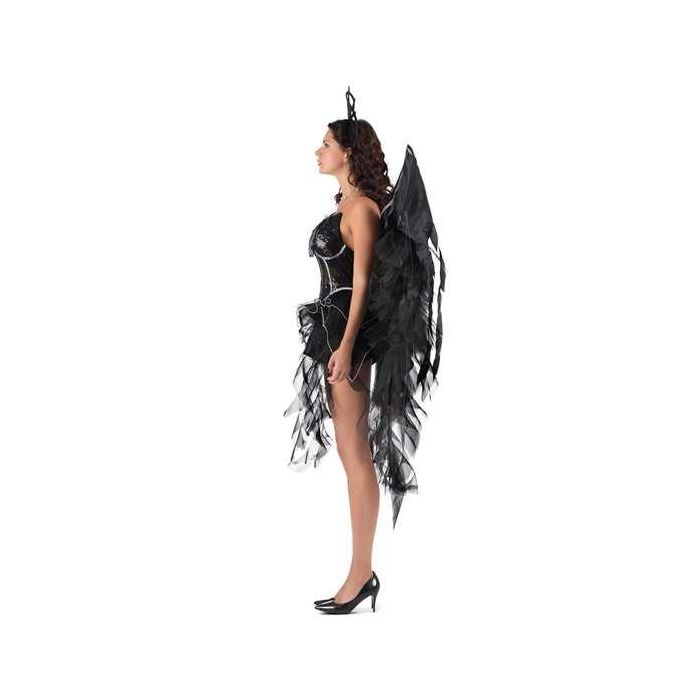 Disfraz ángel oscuro tocado, vestido y alas talla s 1 Disfraz ángel oscuro tocado, vestido y alas talla s 1