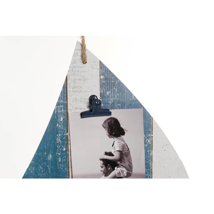 DKD Home Decor Decoración Pared Mediterráneo Velero Portafoto MDF Metal Cuerda Multicolor Marrón 43x40x2 cm (Pack de 2) 2