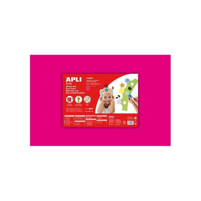 Apli Goma Eva 40x60 cm 2 mm Fucsia Pack 5 Unidades