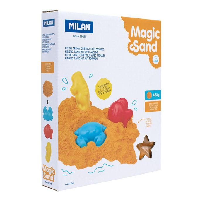 Milan Magic Sand Arena Cinética con 3 Moldes para Niños +18 Meses, Suave, Nunca se Seca, 453g 0 Milan Magic Sand Arena Cinética con 3 Moldes para Niños +18 Meses, Suave, Nunca se Seca, 453g 0