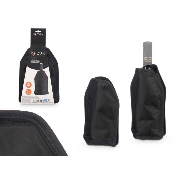 Enfriador de Botella Kinvara - 16x2.5x22.5 cm, Negro, PVC y Gel (12 Unidades) Enfriador de Botella Kinvara - 16x2.5x22.5 cm, Negro, PVC y Gel (12 Unidades)