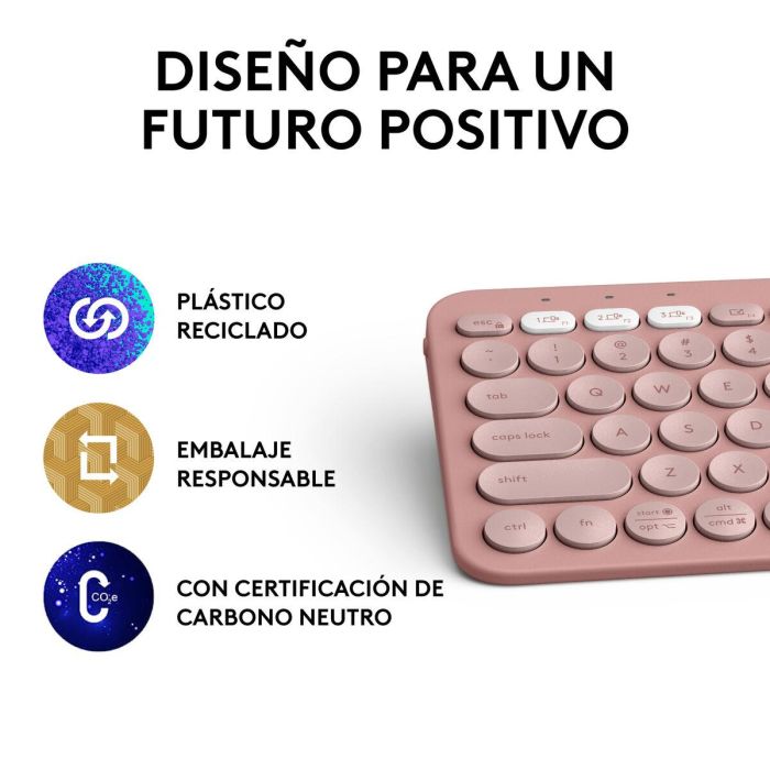 Logitech Teclado Pebble Keys 2 K380s Bluetooth, Diseño Delgado y Minimalista con Plástico Reciclado 8