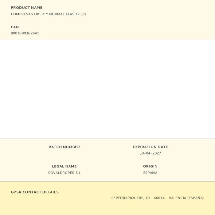 Evax LIBERTY Compresas Normal con Alas, Flexicel, 12 Unidades 1