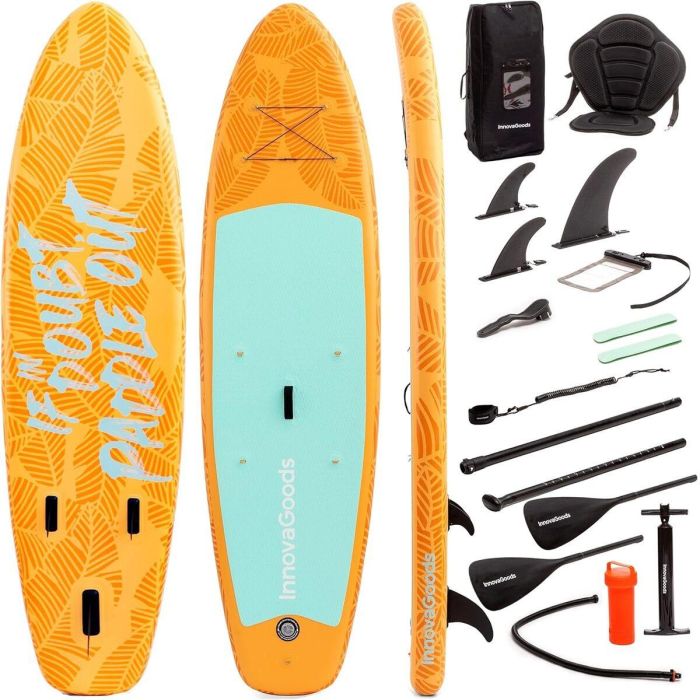 Tabla de Paddle Surf Hinchable 2 en 1 con Asiento y Accesorios Siros InnovaGoods 10'5" 320 cm 5 Tabla de Paddle Surf Hinchable 2 en 1 con Asiento y Accesorios Siros InnovaGoods 10'5" 320 cm 5