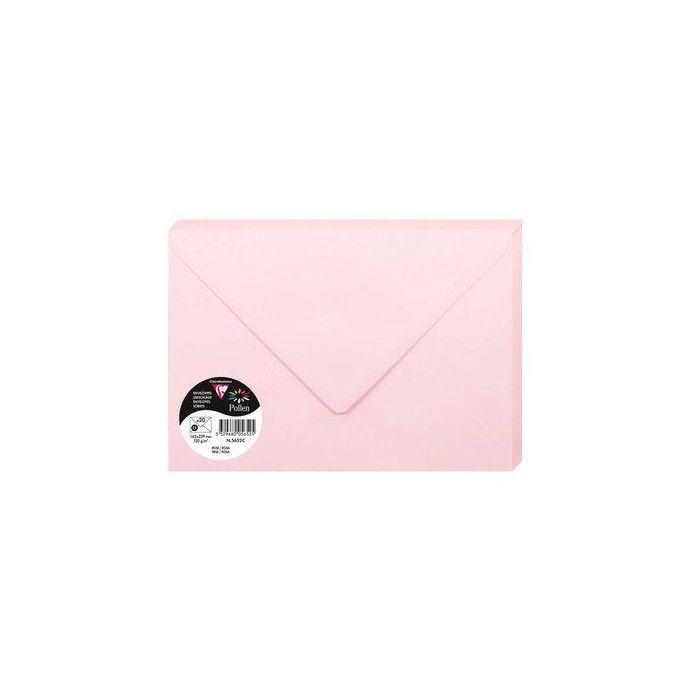 Sobre Clairefontaine Pollen 162X229 120G Rosa Paquete De 20