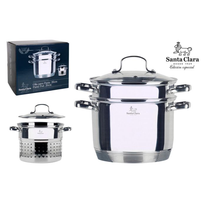 Santa Clara Olla Pasta con Tapa 20 cm, 4.5L (2 Unidades) 0 Santa Clara Olla Pasta con Tapa 20 cm, 4.5L (2 Unidades) 0