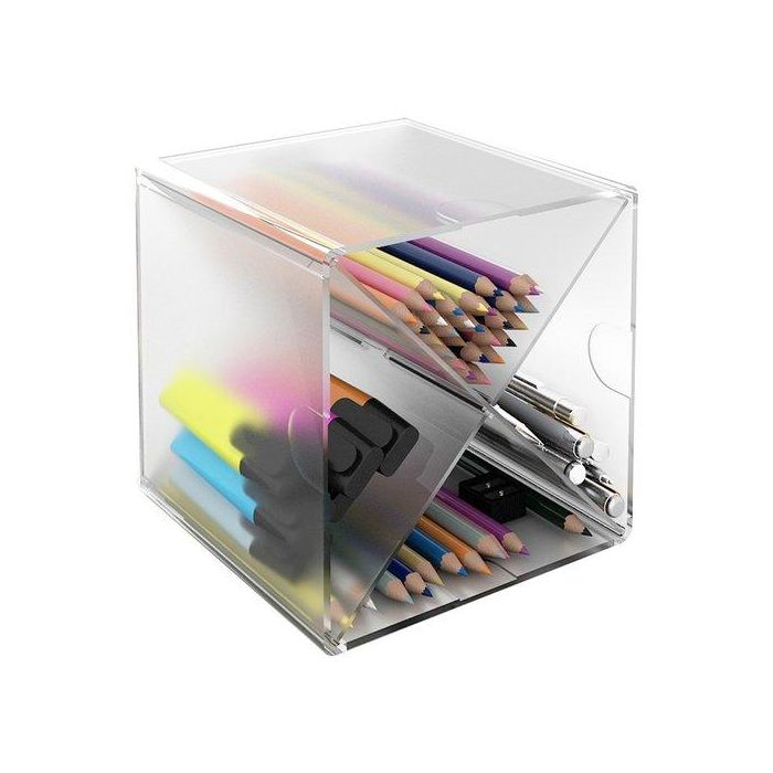 Archivo 2000 Organizador Archicubo Divisor En Aspa 4 Compartimentos 150x150x150 mm Cristal Transparente